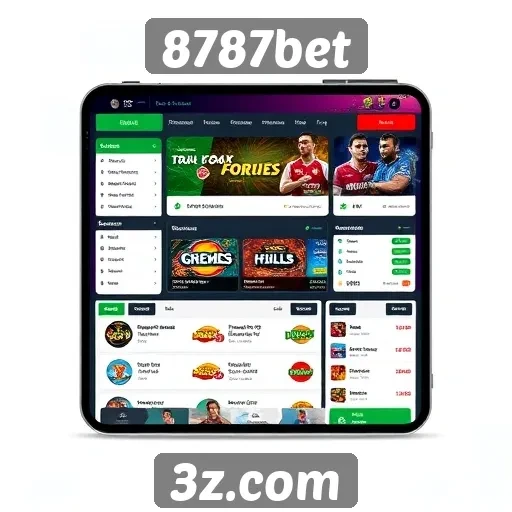 Interface do usuário do 8787bet é intuitiva